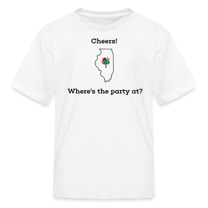 Illinois STATEment Customizable Cheers Balloons Kid's White Tee Shirt - white