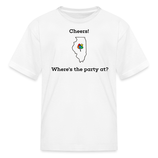 Illinois STATEment Customizable Cheers Balloons Kid's White Tee Shirt - white