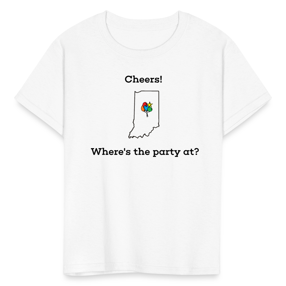 Indiana STATEment Customizable Cheers Balloons Kid's White Tee Shirt - white