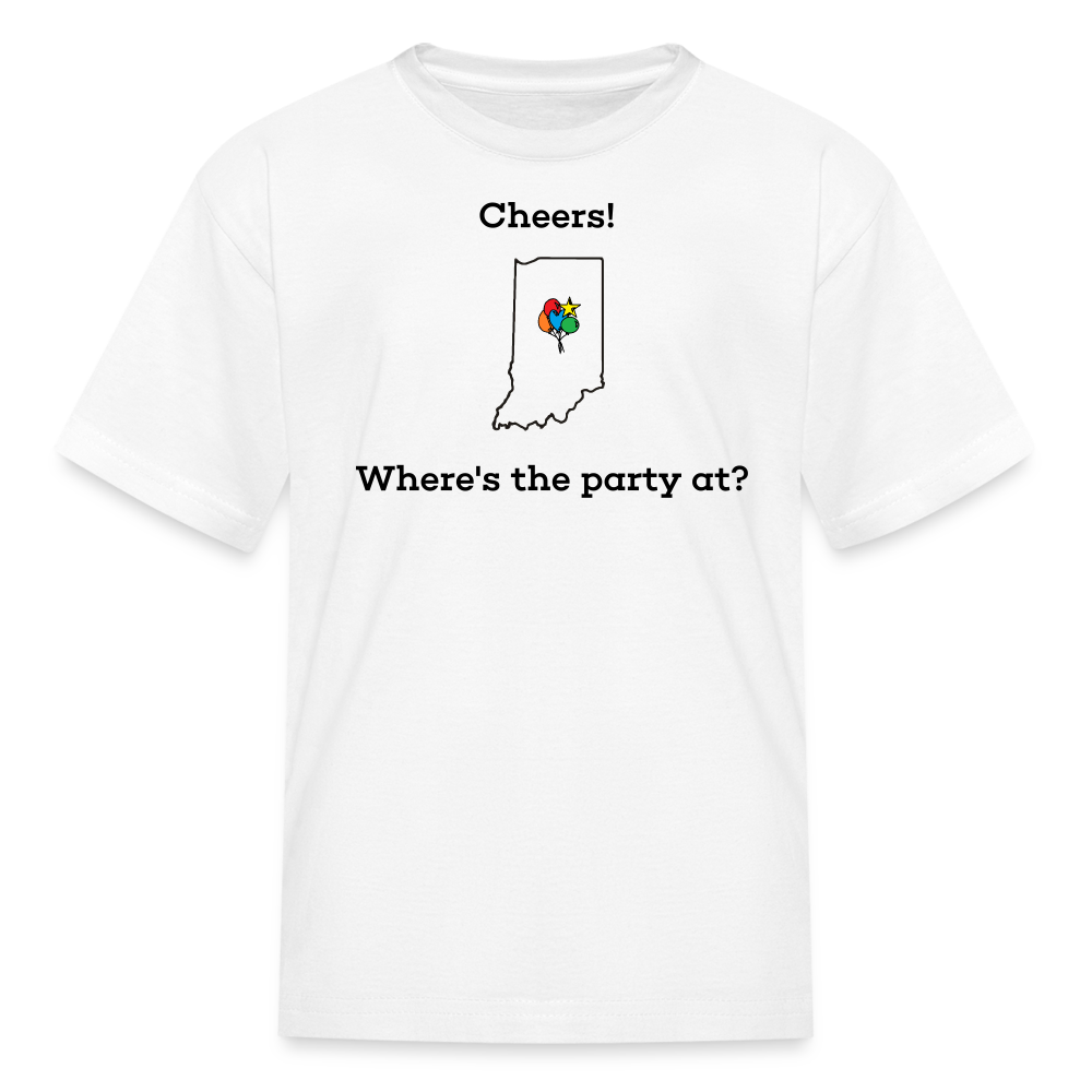 Indiana STATEment Customizable Cheers Balloons Kid's White Tee Shirt - white