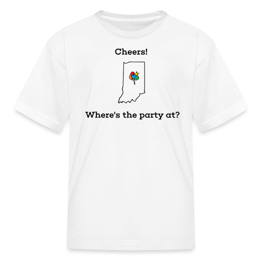 Indiana STATEment Customizable Cheers Balloons Kid's White Tee Shirt - white