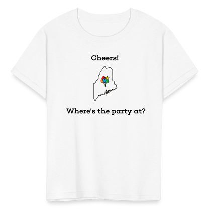 Maine STATEment Customizable Cheers Balloons Kid's White Tee Shirt - white