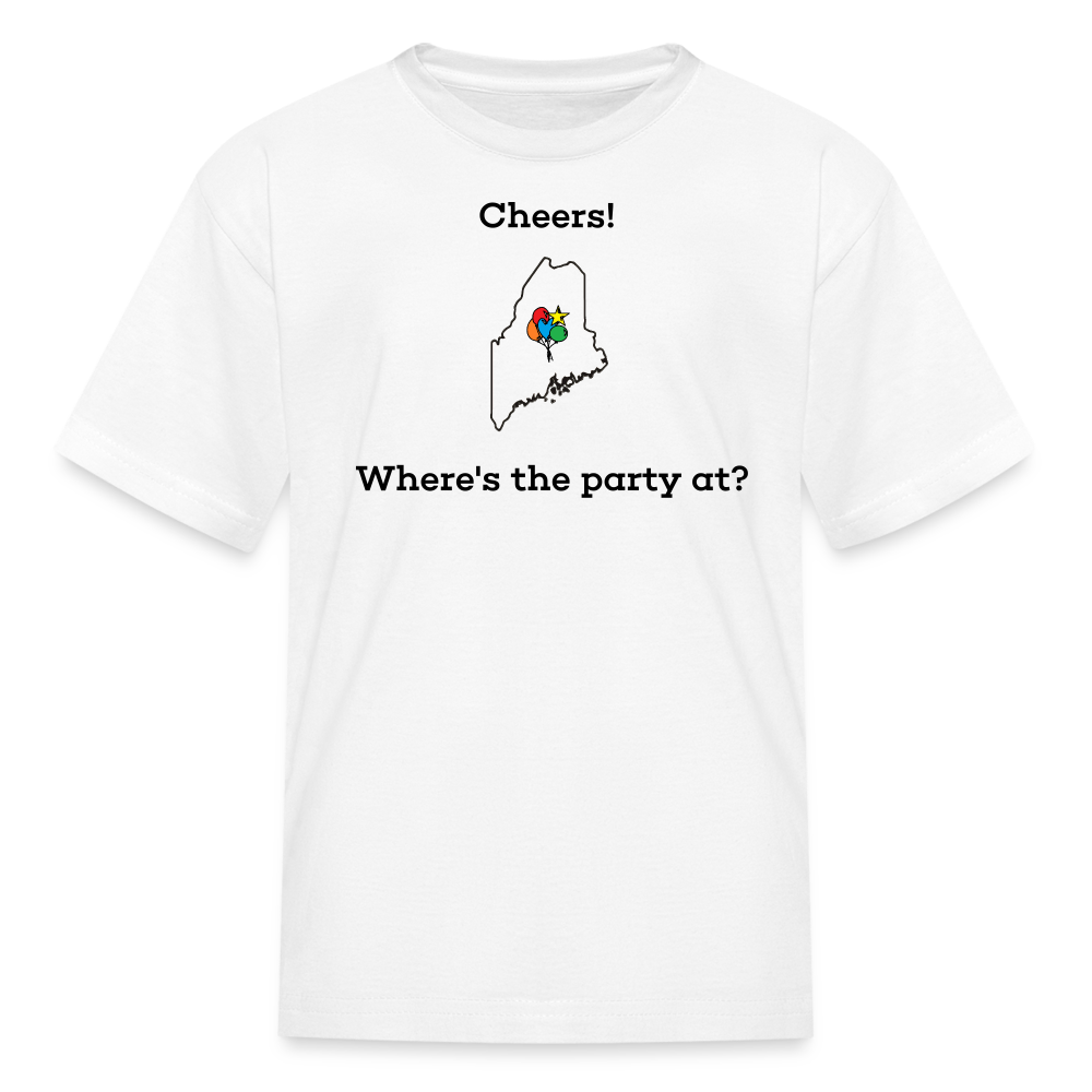 Maine STATEment Customizable Cheers Balloons Kid's White Tee Shirt - white