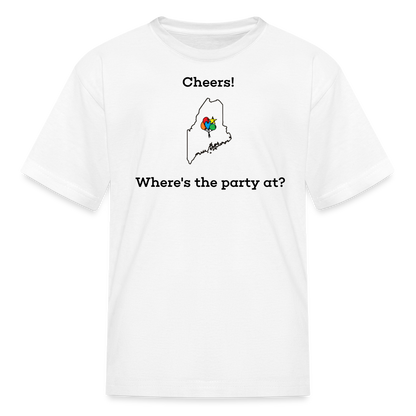 Maine STATEment Customizable Cheers Balloons Kid's White Tee Shirt - white