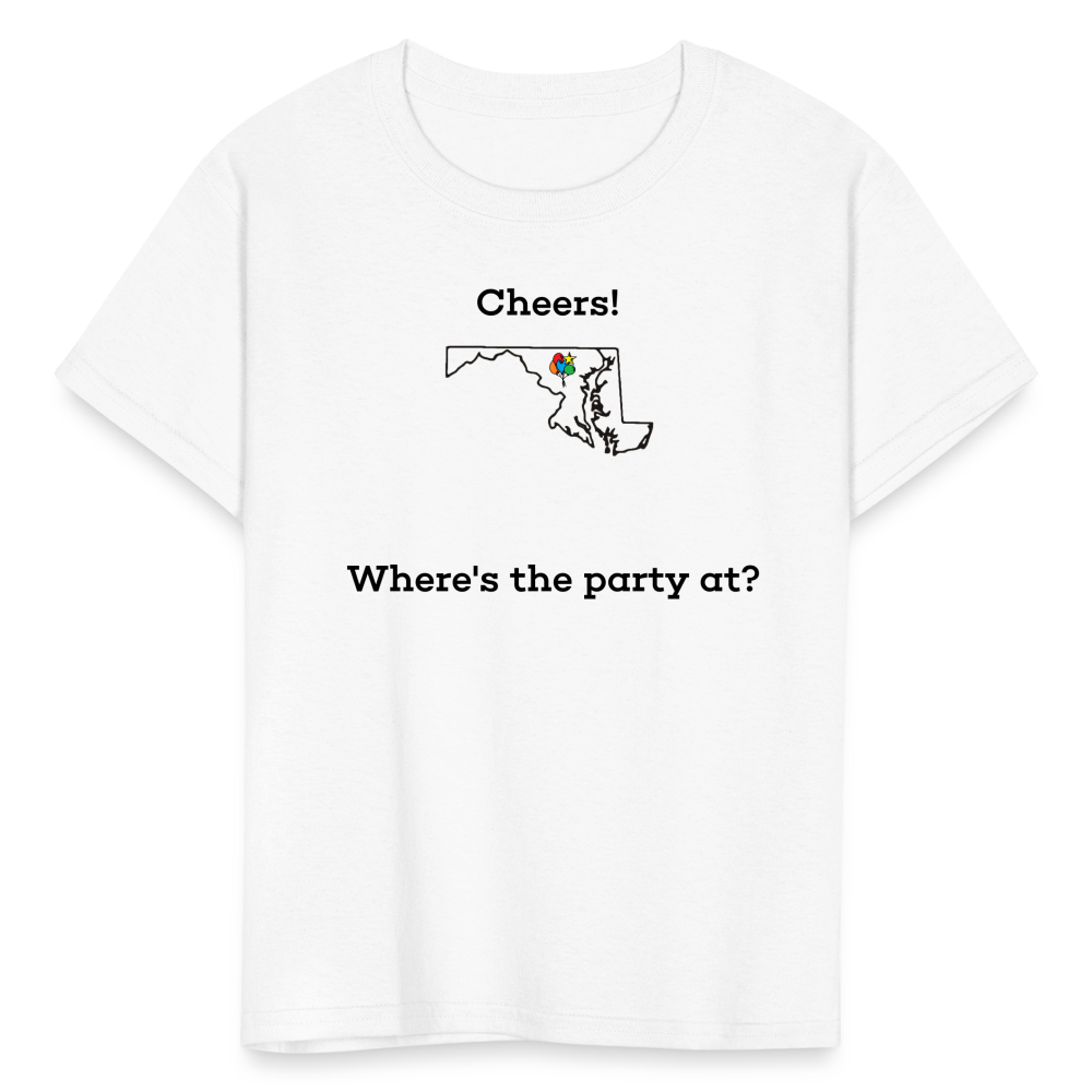 Maryland STATEment Customizable Cheers Balloons Kid's White Tee Shirt - white