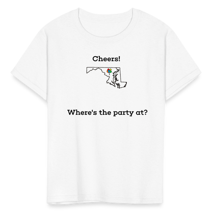 Maryland STATEment Customizable Cheers Balloons Kid's White Tee Shirt - white