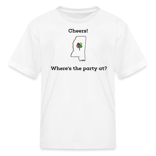 Mississippi STATEment Customizable Cheers Balloons Kid's White Tee Shirt - white