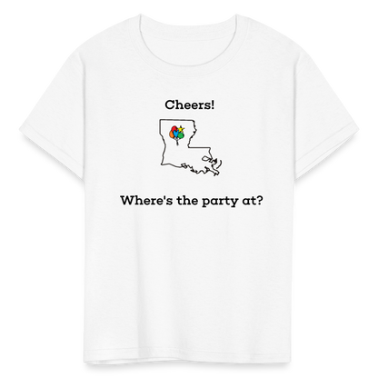 Louisiana STATEment Customizable Cheers Balloons Kid's White Tee Shirt - white