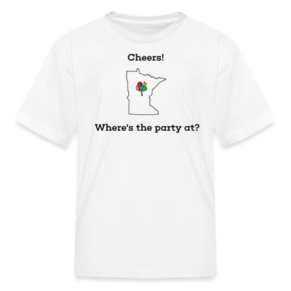 Minnesota STATEment Customizable Cheers Balloons Kid's White Tee Shirt - white