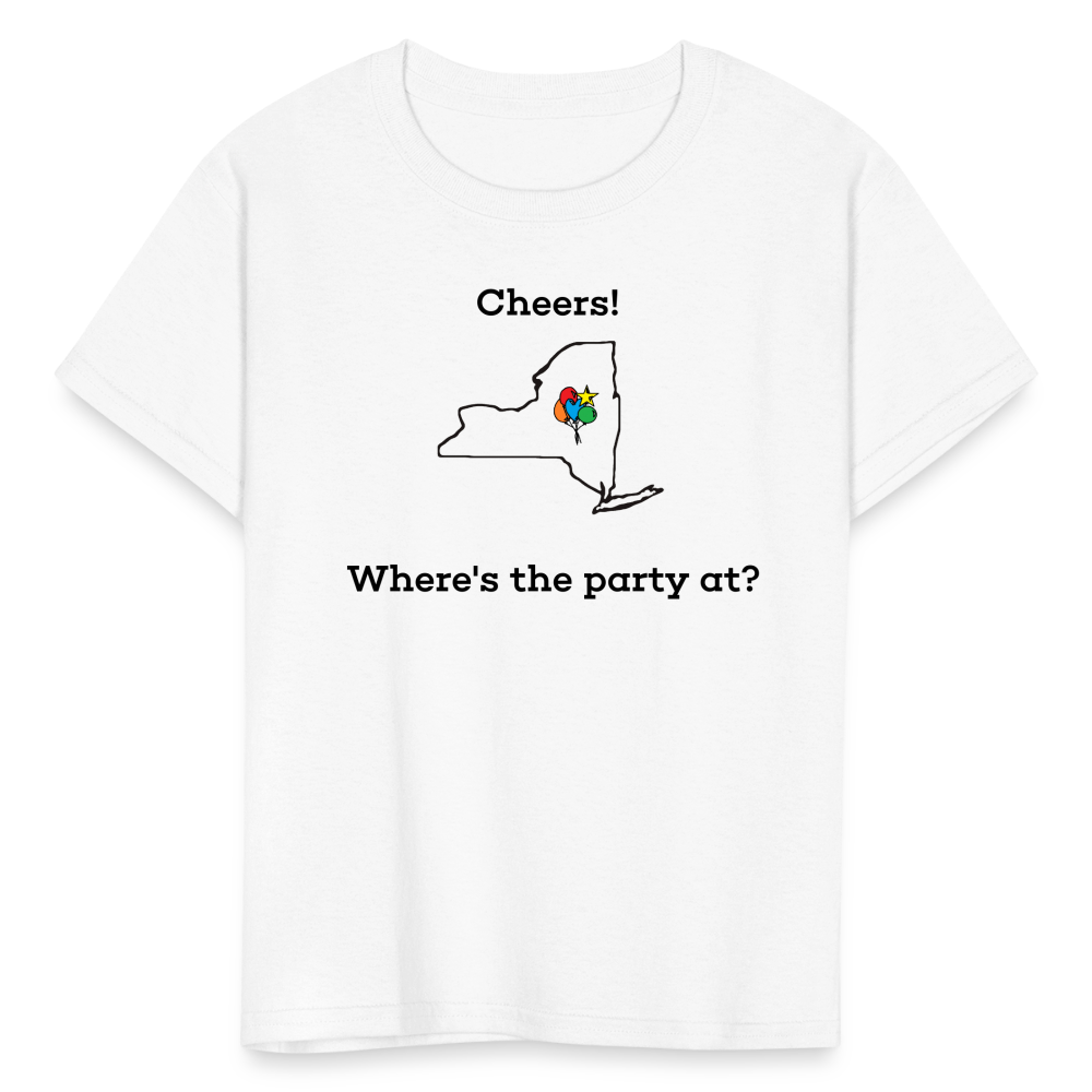 New York STATEment Customizable Cheers Balloons Kid's White Tee Shirt - white