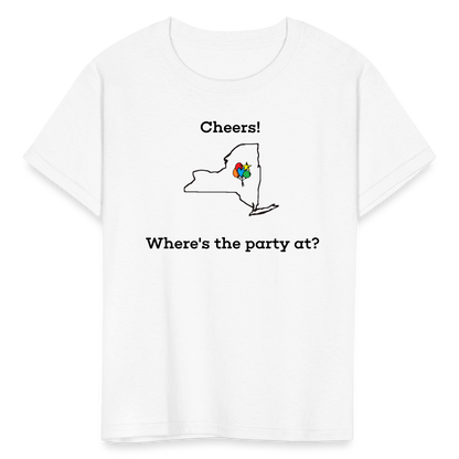 New York STATEment Customizable Cheers Balloons Kid's White Tee Shirt - white