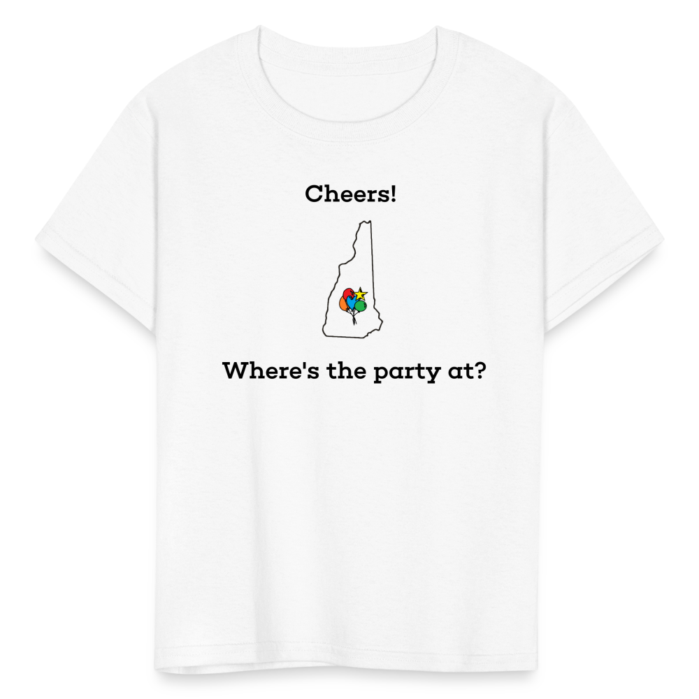 New Hampshire STATEment Customizable Cheers Balloons Kid's White Tee Shirt - white