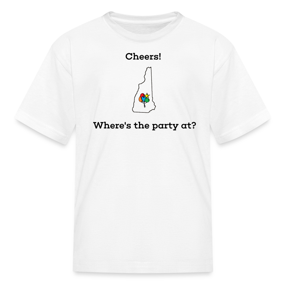 New Hampshire STATEment Customizable Cheers Balloons Kid's White Tee Shirt - white