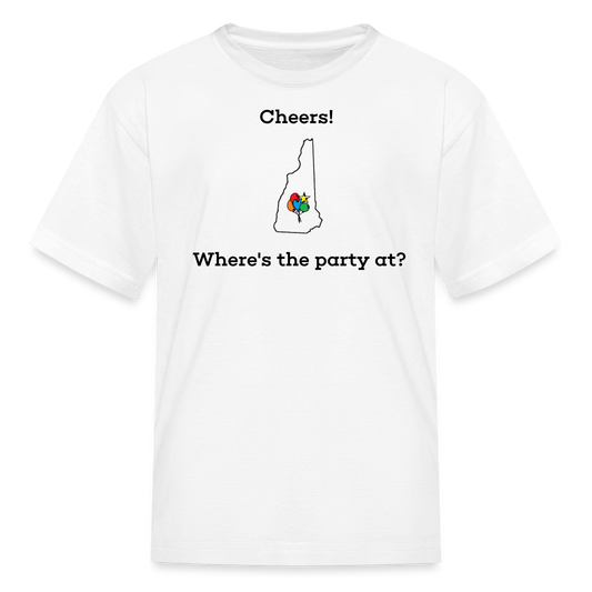 New Hampshire STATEment Customizable Cheers Balloons Kid's White Tee Shirt - white