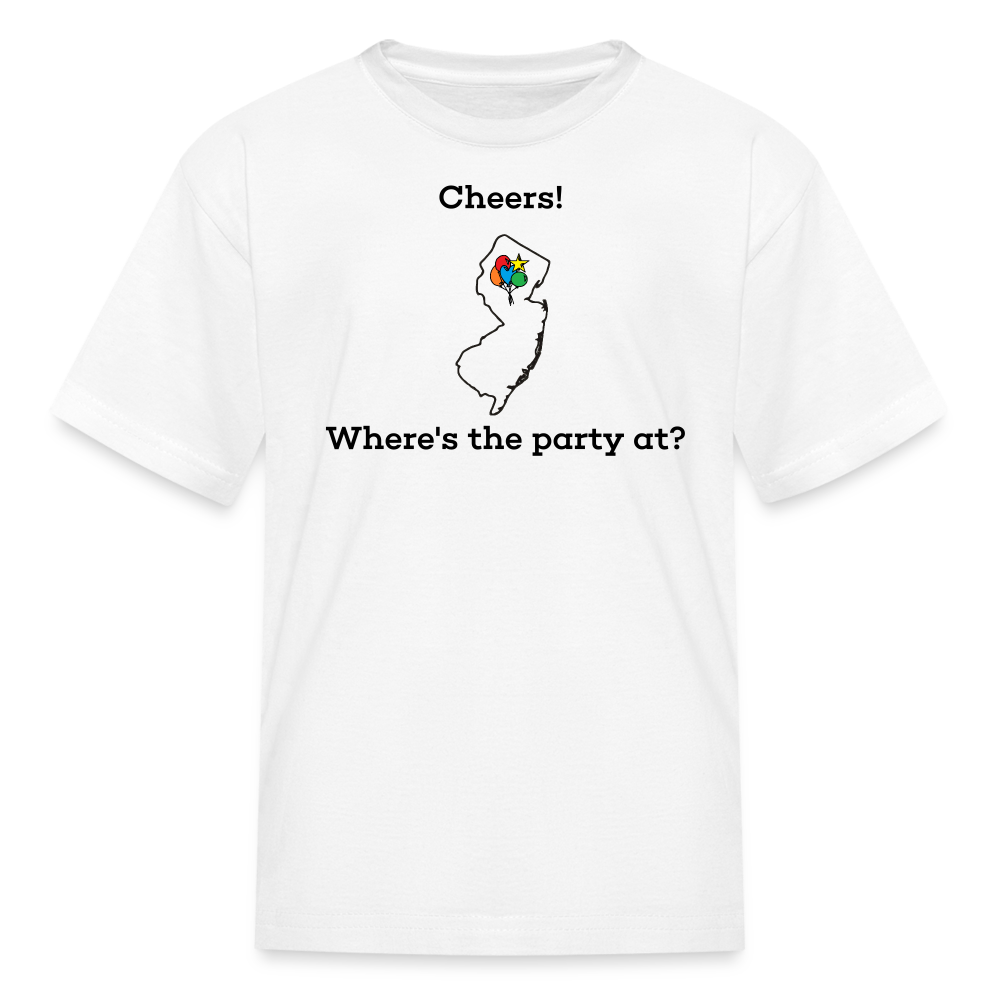 New Jersey STATEment Customizable Cheers Balloons Kid's White Tee Shirt - white