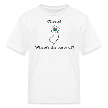 New Jersey STATEment Customizable Cheers Balloons Kid's White Tee Shirt - white