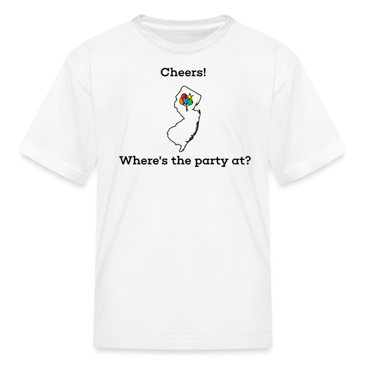 New Jersey STATEment Customizable Cheers Balloons Kid's White Tee Shirt - white