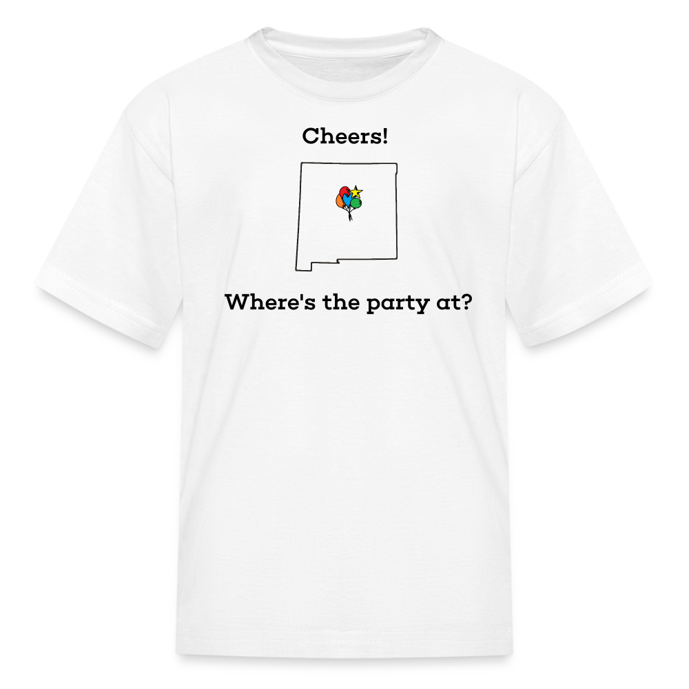 New Mexico STATEment Customizable Cheers Balloons Kid's White Tee Shirt - white