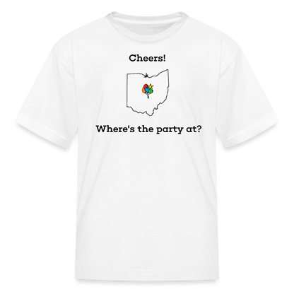 Ohio STATEment Customizable Cheers Balloons Kid's White Tee Shirt - white