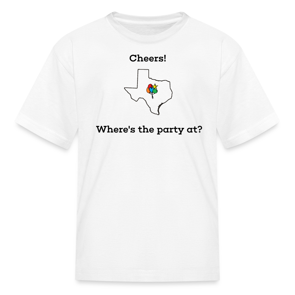 Texas STATEment Customizable Cheers Balloons Kid's White Tee Shirt - white