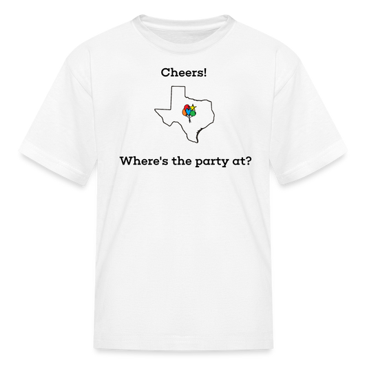 Texas STATEment Customizable Cheers Balloons Kid's White Tee Shirt - white