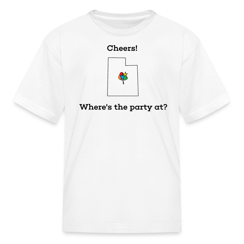 Utah STATEment Customizable Cheers Balloons Kid's White Tee Shirt - white