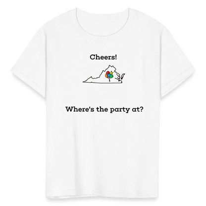 Virginia STATEment Customizable Cheers Balloons Kid's White Tee Shirt - white