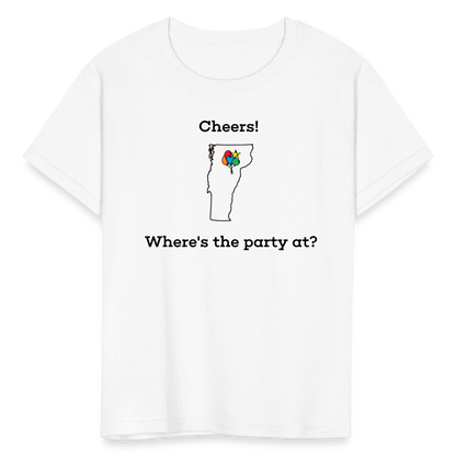 Vermont STATEment Customizable Cheers Balloons Kid's White Tee Shirt - white