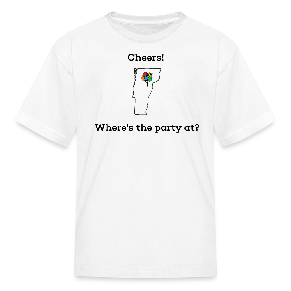 Vermont STATEment Customizable Cheers Balloons Kid's White Tee Shirt - white