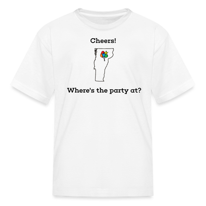 Vermont STATEment Customizable Cheers Balloons Kid's White Tee Shirt - white