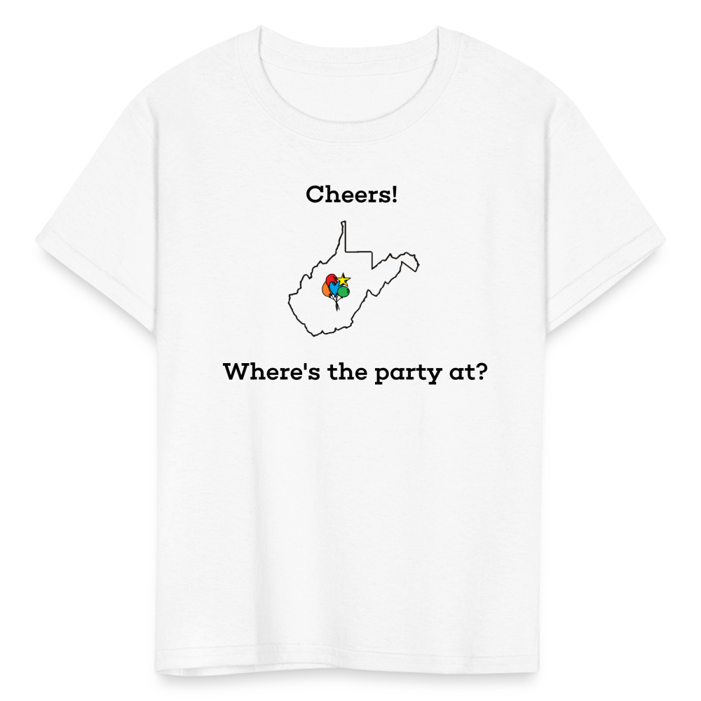 West Virginia STATEment Customizable Cheers Balloons Kid's White Tee Shirt - white