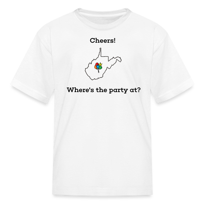 West Virginia STATEment Customizable Cheers Balloons Kid's White Tee Shirt - white