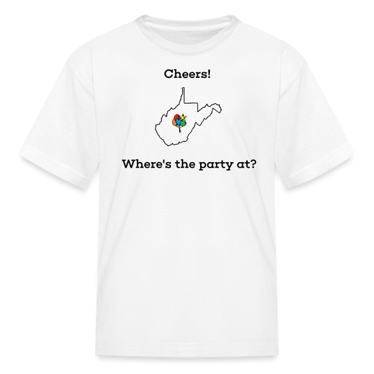 West Virginia STATEment Customizable Cheers Balloons Kid's White Tee Shirt - white