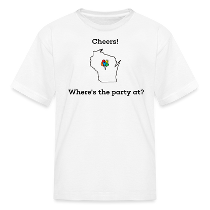 Wisconsin STATEment Customizable Cheers Balloons Kid's White Tee Shirt - white