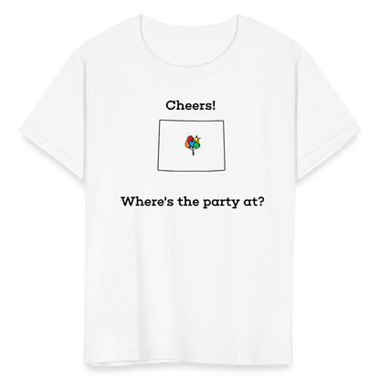 Wyoming STATEment Customizable Cheers Balloons Kid's White Tee Shirt - white