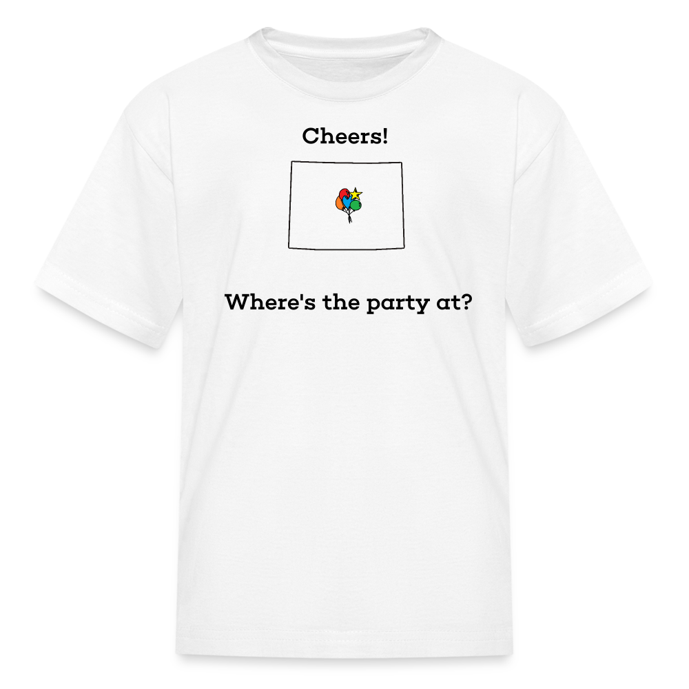 Wyoming STATEment Customizable Cheers Balloons Kid's White Tee Shirt - white