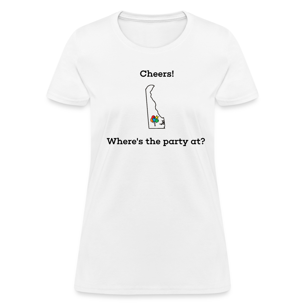 Delaware STATEment Customizable Cheers Balloons Women's White Tee Shirt - white