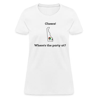 Delaware STATEment Customizable Cheers Balloons Women's White Tee Shirt - white