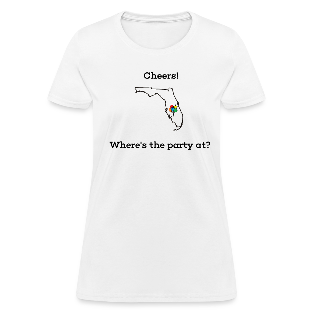 Florida STATEment Customizable Cheers Balloons Women's White Tee Shirt - white