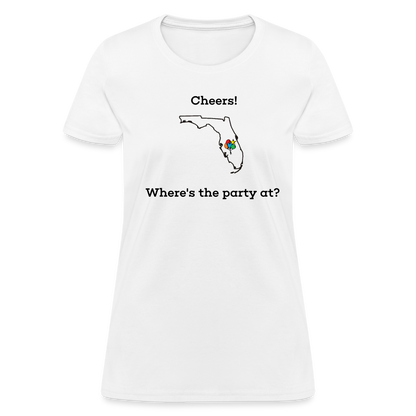 Florida STATEment Customizable Cheers Balloons Women's White Tee Shirt - white