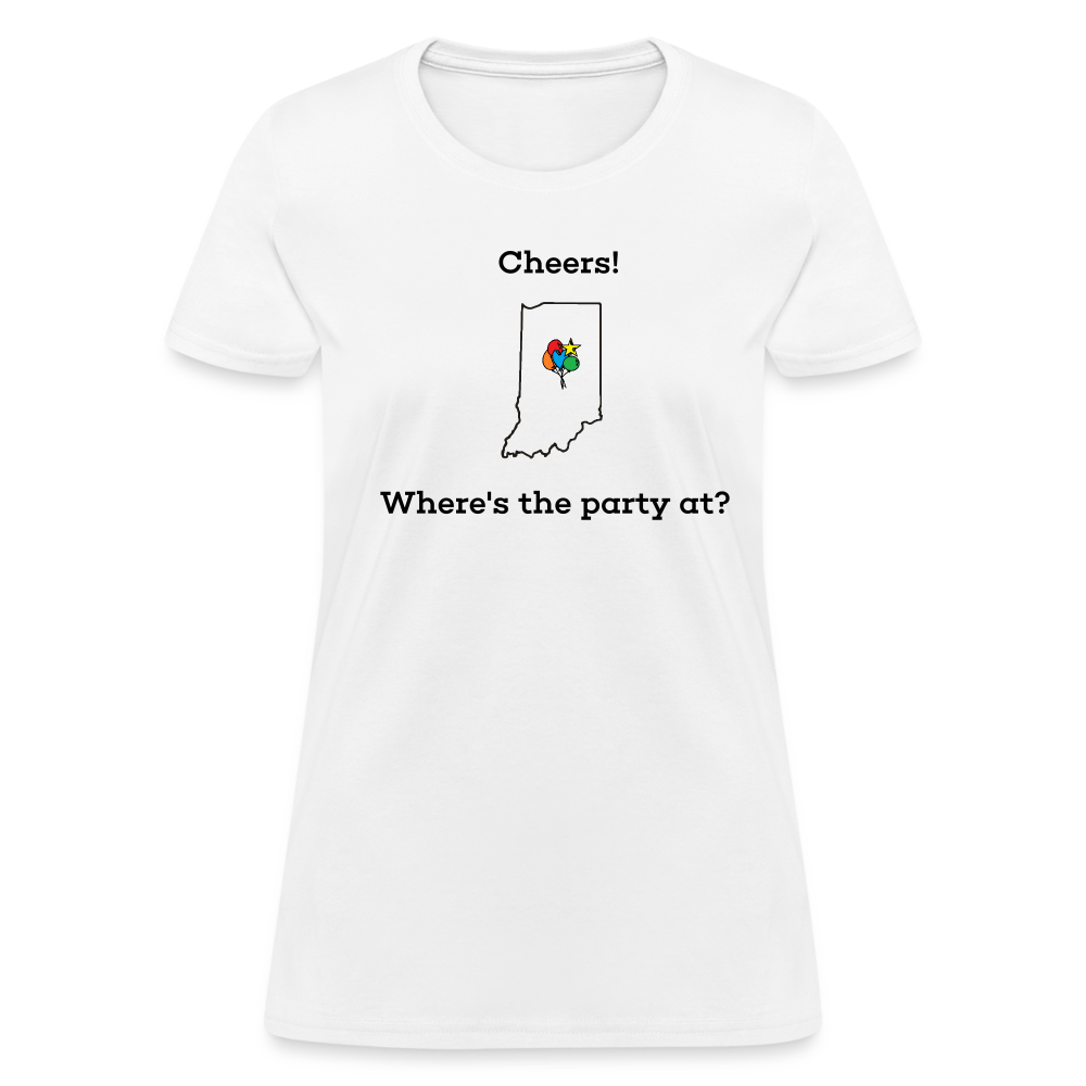 Indiana STATEment Customizable Cheers Balloons Women's White Tee Shirt - white