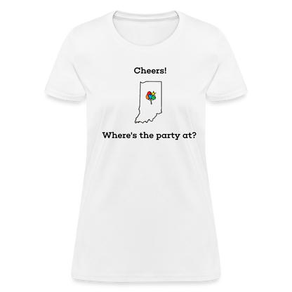 Indiana STATEment Customizable Cheers Balloons Women's White Tee Shirt - white