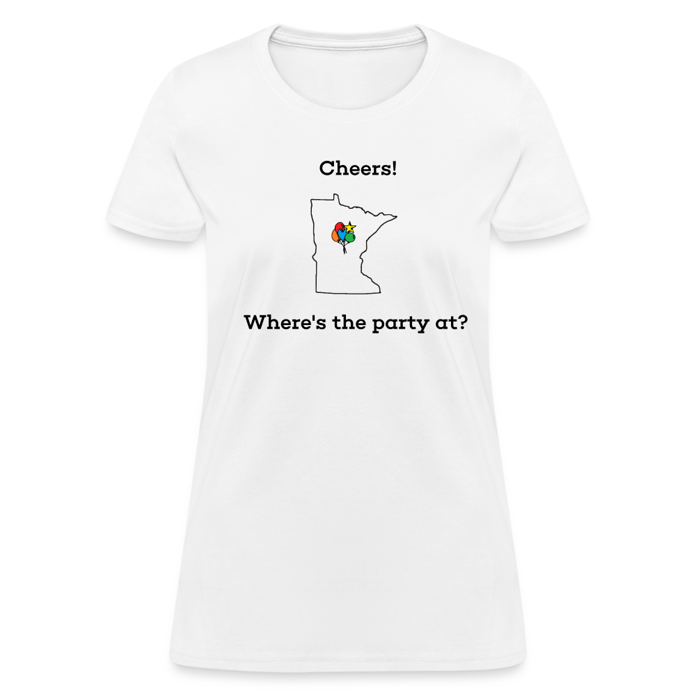 Minnesota STATEment Customizable Cheers Balloons Women's White Tee Shirt - white