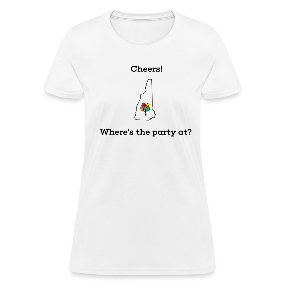 New Hampshire STATEment Customizable Cheers Balloons Women's White Tee Shirt - white