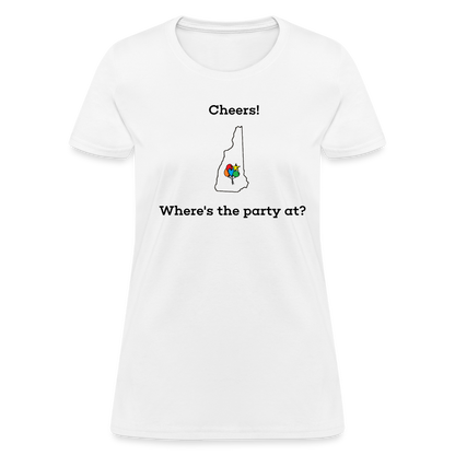 New Hampshire STATEment Customizable Cheers Balloons Women's White Tee Shirt - white