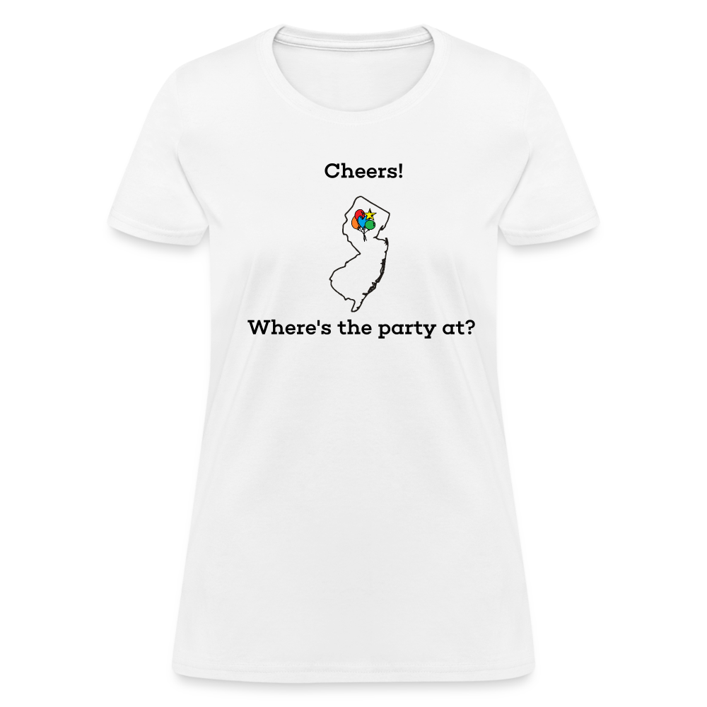 New Jersey STATEment Customizable Cheers Balloons Women's White Tee Shirt - white