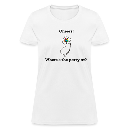 New Jersey STATEment Customizable Cheers Balloons Women's White Tee Shirt - white