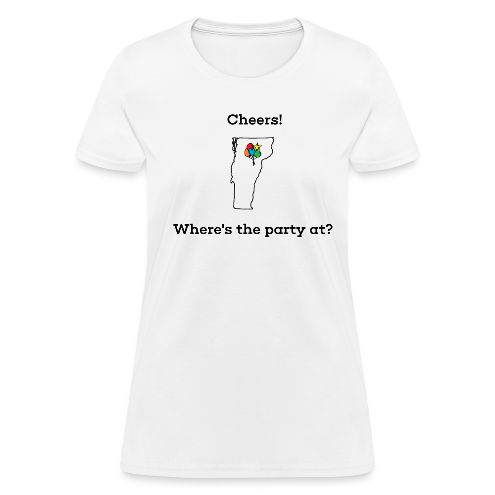 Vermont STATEment Customizable Cheers Balloons Women's White Tee Shirt - white