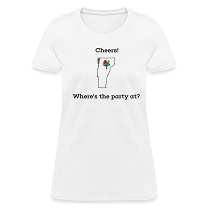 Vermont STATEment Customizable Cheers Balloons Women's White Tee Shirt - white