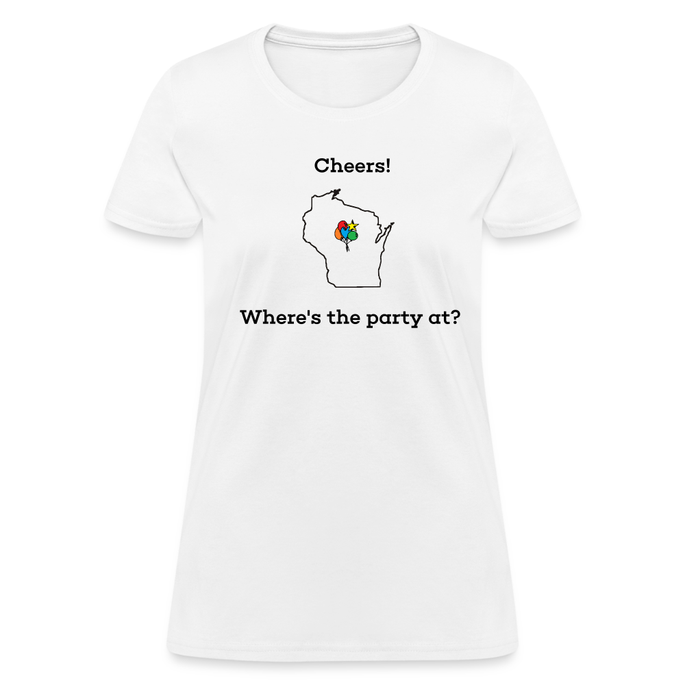 Wisconsin STATEment Customizable Cheers Balloons Women's White Tee Shirt - white